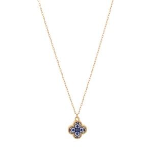 Blue 5 Shell Clover Necklace